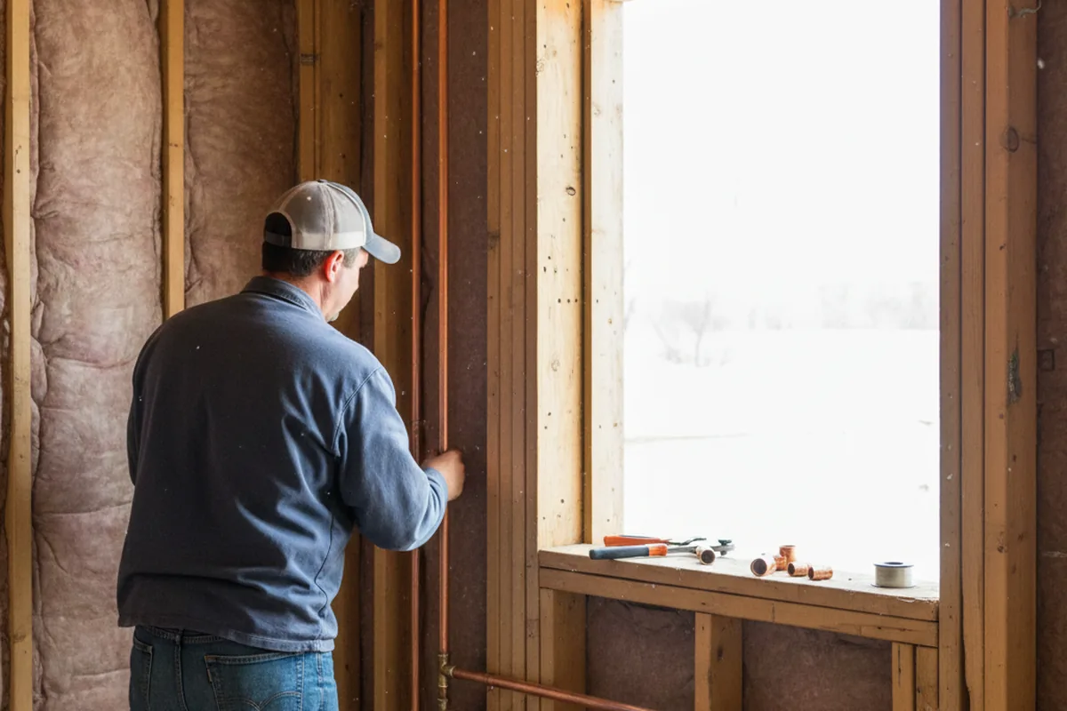 Licensed plumber running new copper supply lines in a El Paso home
