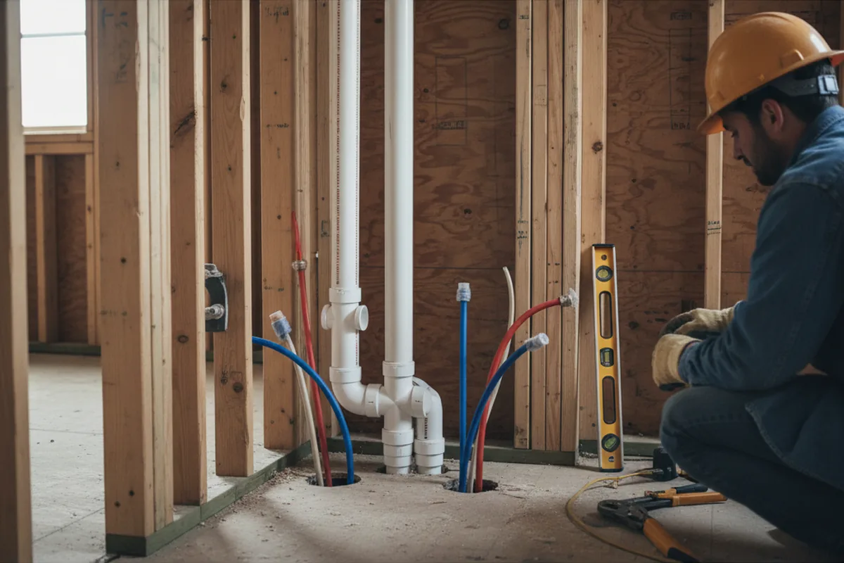 Drain and supply rough-in during Leak Detection in El Paso