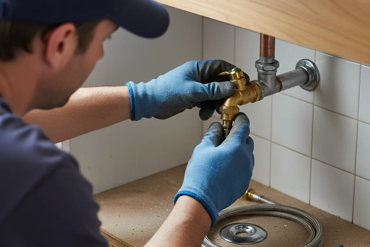 Shutoff valve and fitting work during Burst Pipe Repair in El Paso
